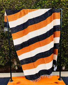 Midnight Marigold Throw l Mexican Blanket