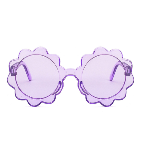 Mini Round Sunburst Sunglasses in Lilac