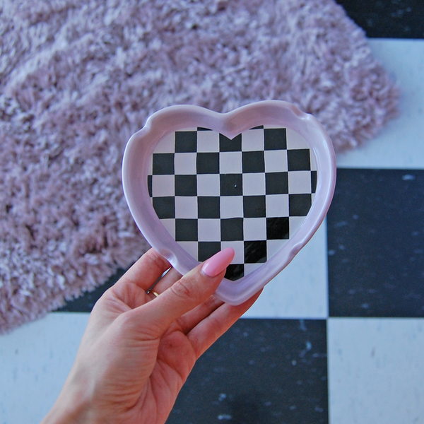 Checkerboard Heart AshTray