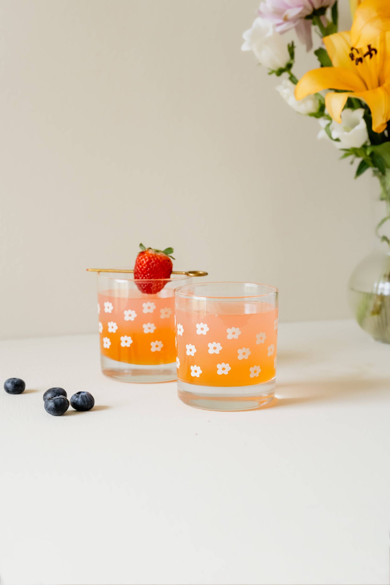 Floral Cocktail Glass