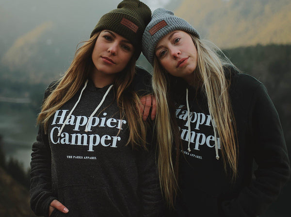 "Happier Camper" Grey Hoodie