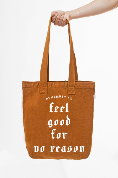 Remember to Feel Good For No Reason Denim Tote Bag