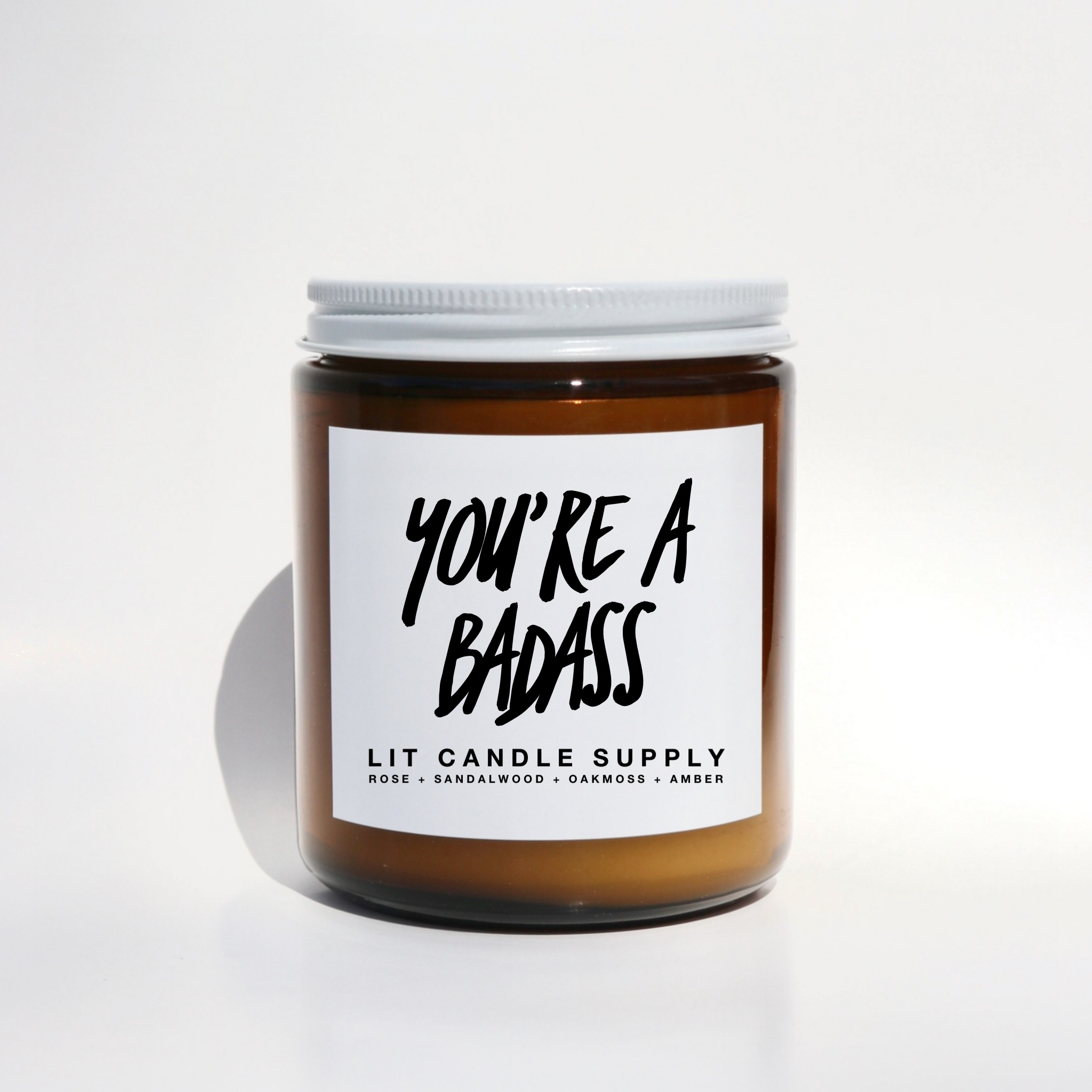 You're A Bad*ss Candle - Amber Glass